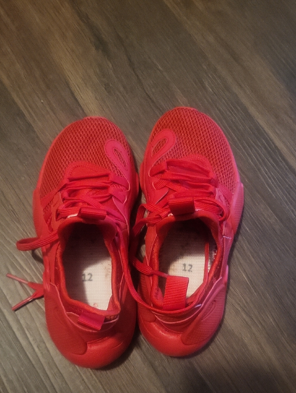 Nike Huarache  Kids Red Athletic Sneakers Missing In soles